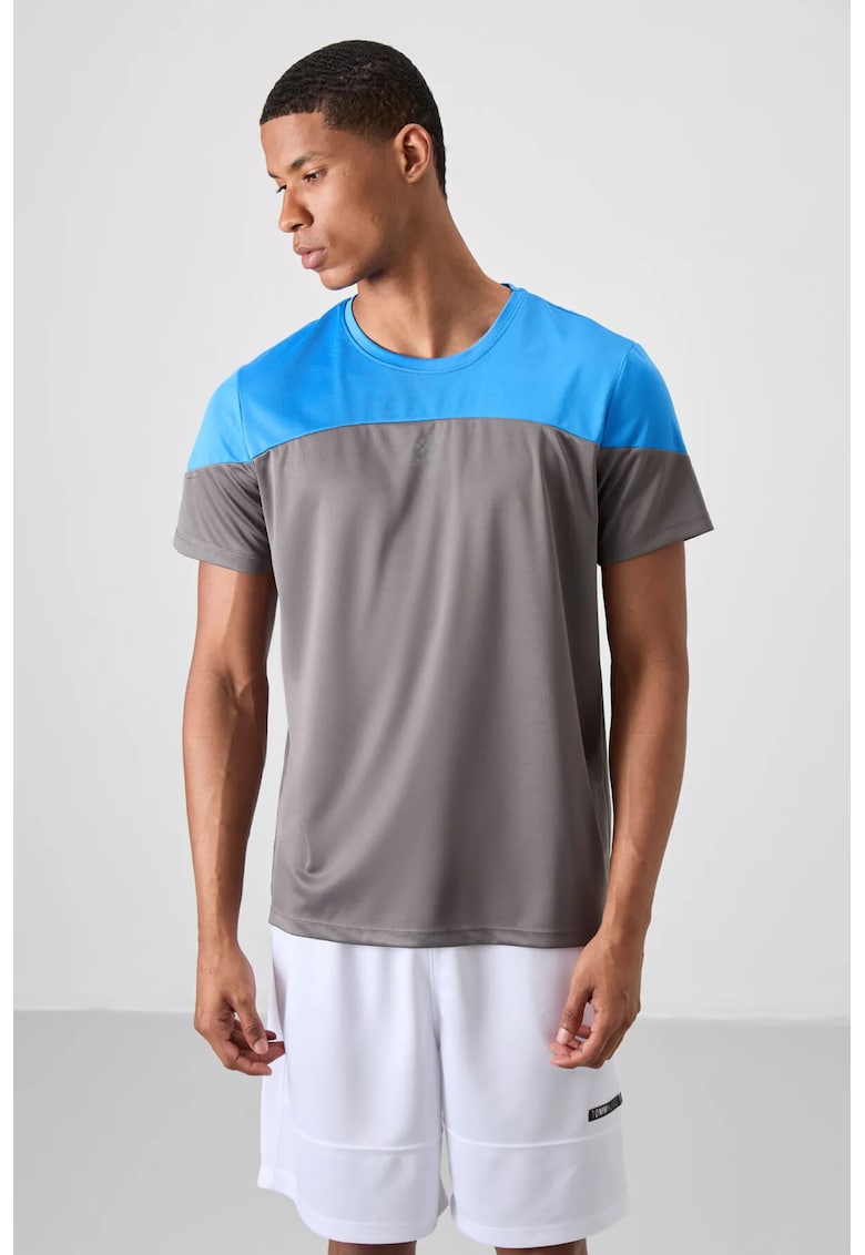 Tricou barbati - guler rotund - gri - 100%dwqfwqpoliester - Gri/Albastru