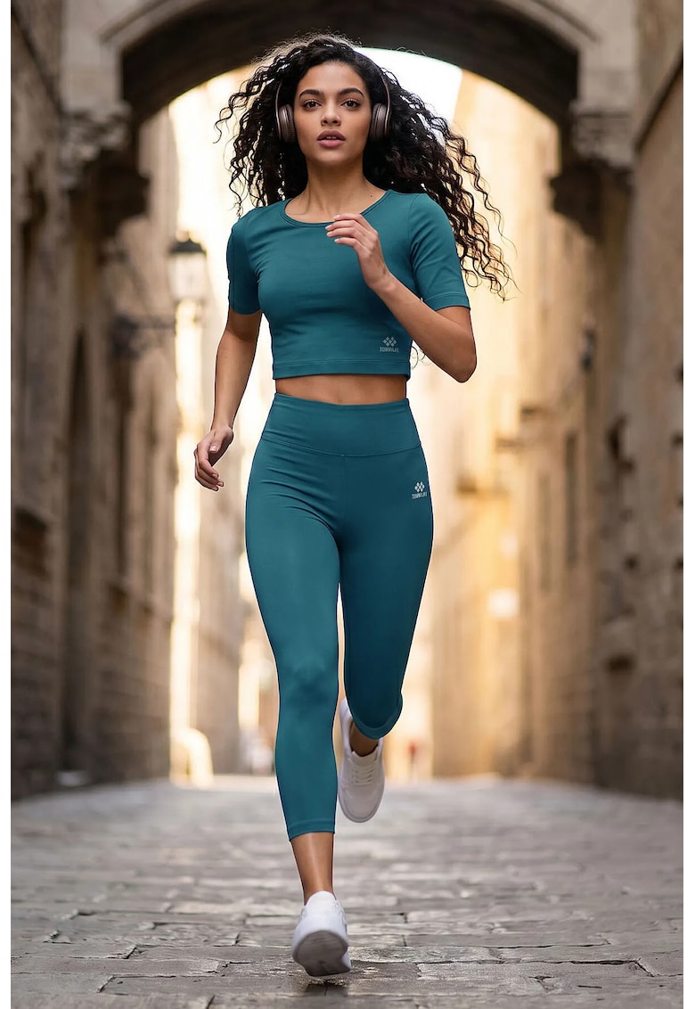 Set Activ bumbac slim-fit - elastic - Maya Blue - femei