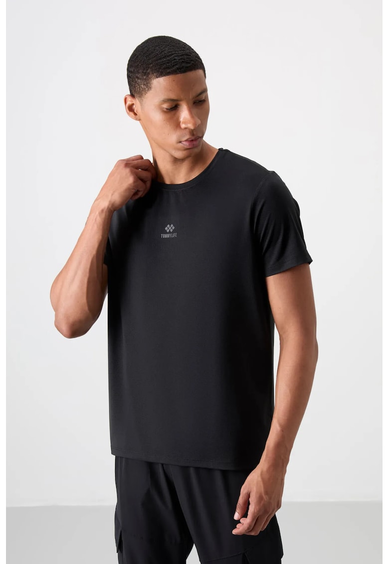Tricou maneca scurta - negru - poliester si elastan