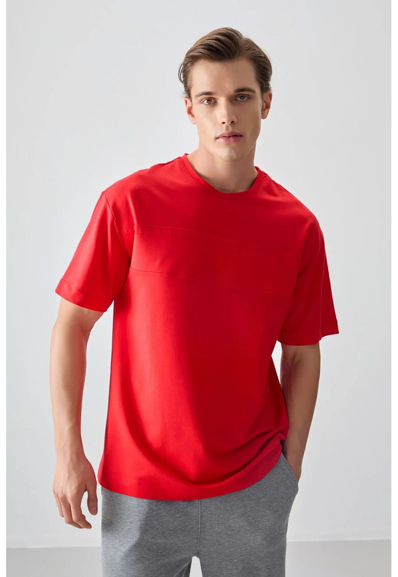 Tricou barbati - supradimensionat - rosu bumbac