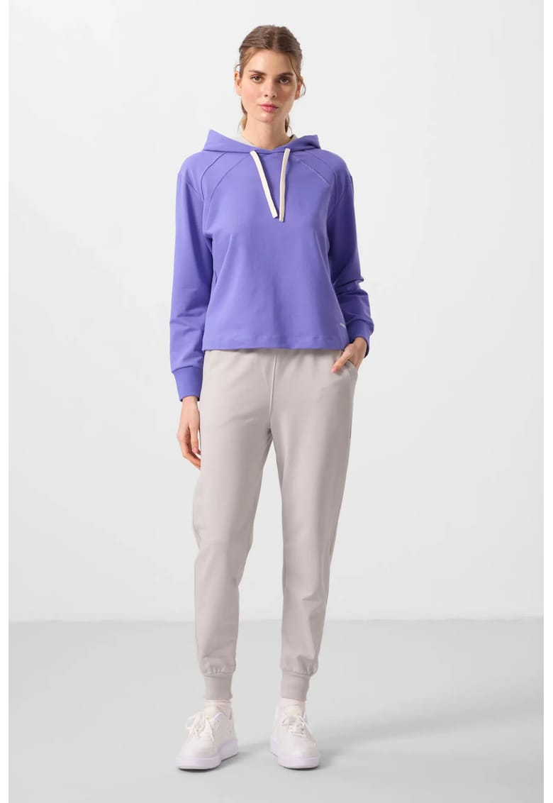Set Treninguri Femei - Bluza cu Gluga si Pantaloni Oversized - Mov Lavanda - Elastic - Bumbac
