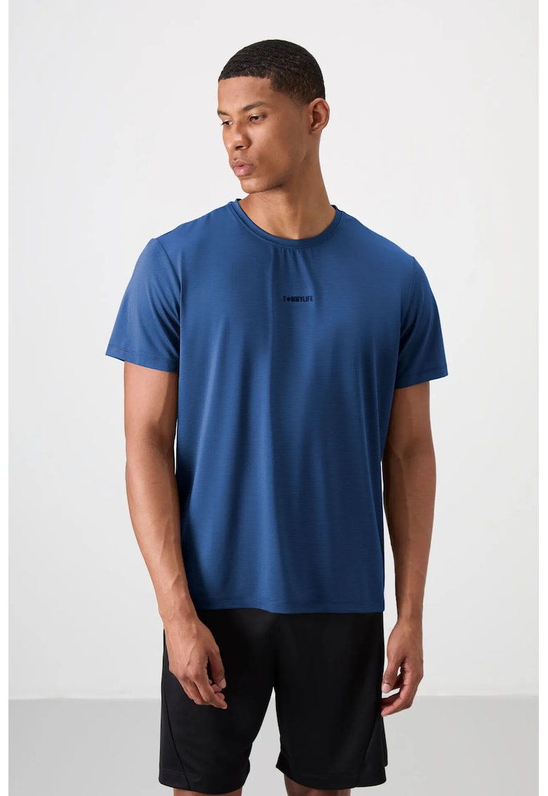 Tricou barbatesc - regular-fit - elastic - albastru marocan - poliester si elastan