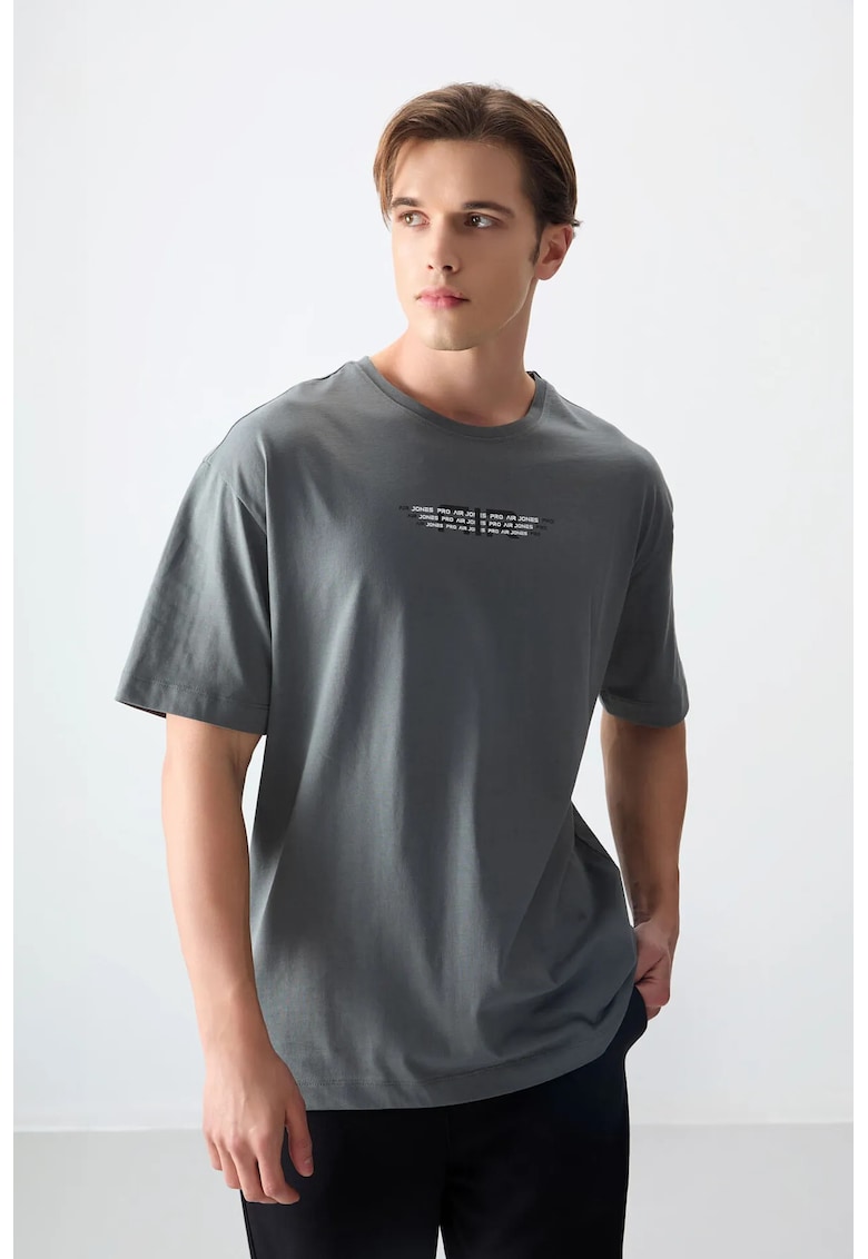 Tricou Barbati - Oversized - Gri antracit - 100% bumbac