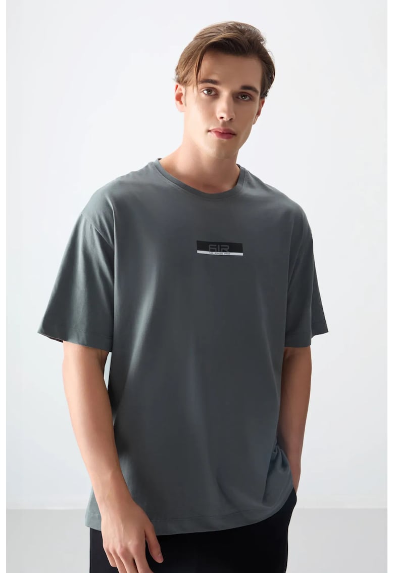 Tricou Barbati - Oversized - Gri Ardezie - 100% bumbac