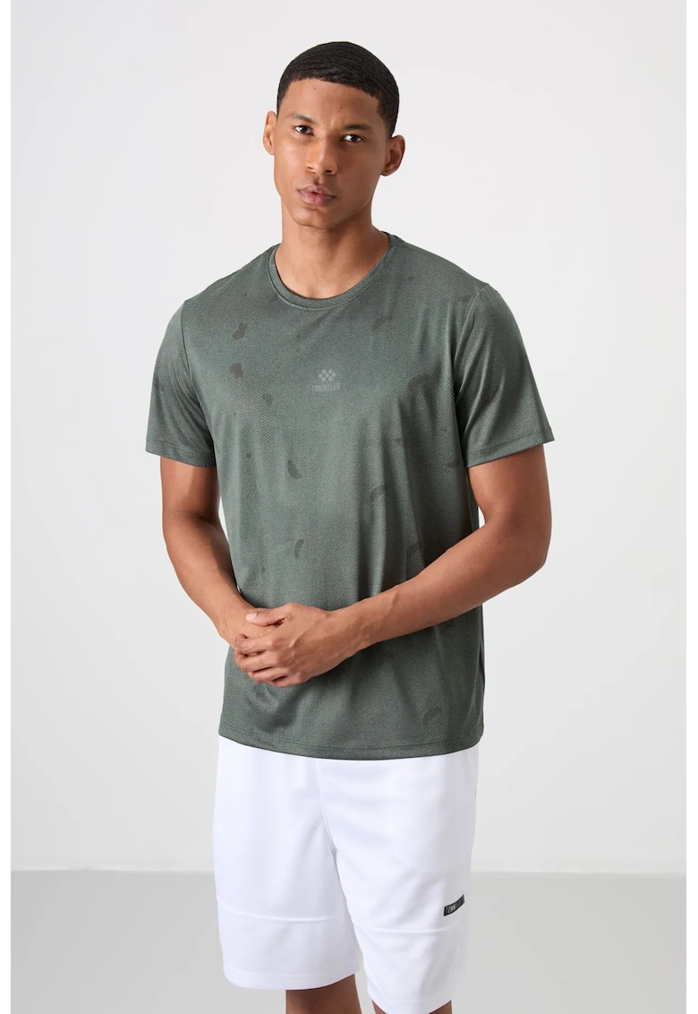 Tricou barbati - model Bird's Eye - verde kaki - 100% poliester