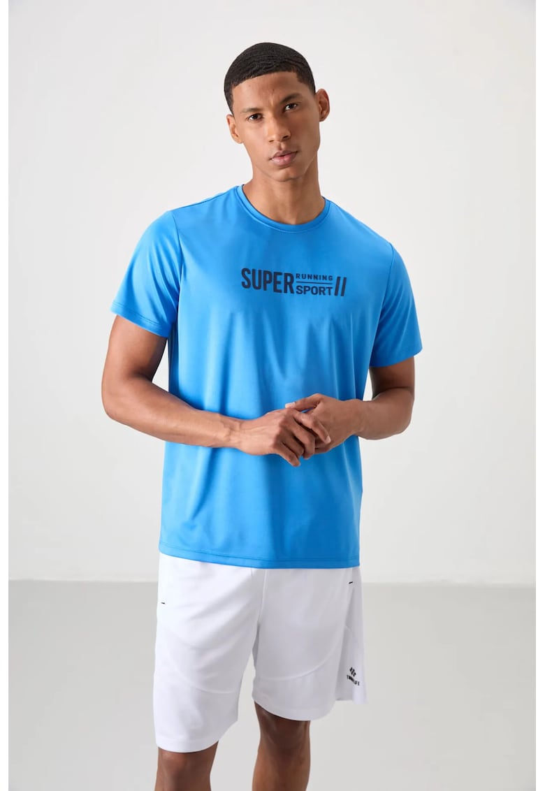 Tricou imprimeu - albastru cerulean - 100% poliester