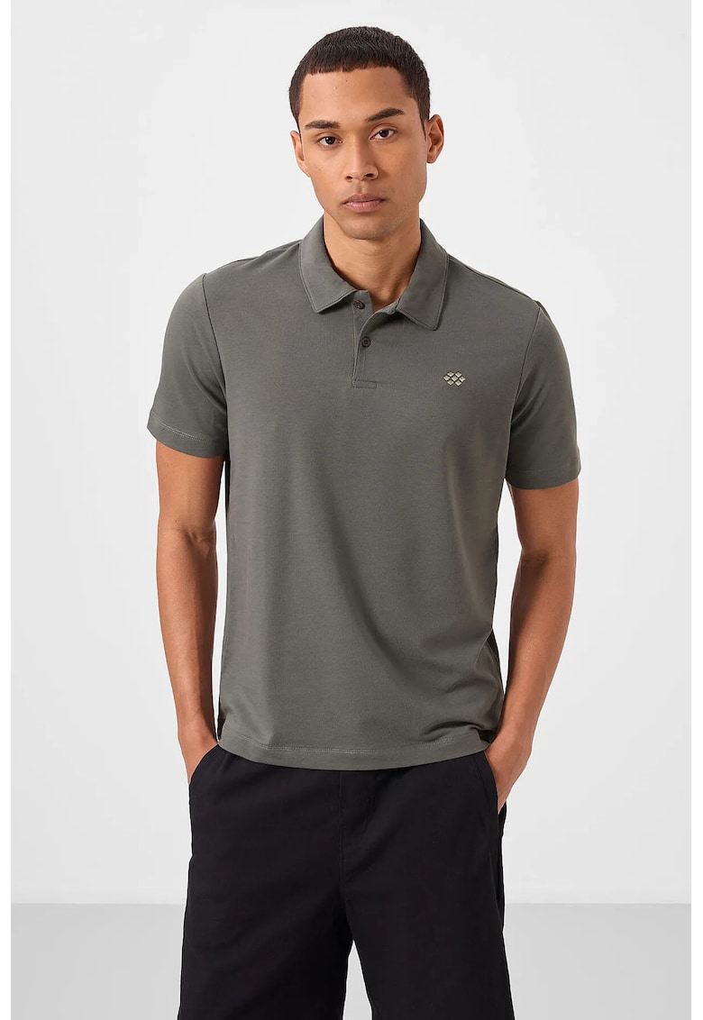 Tricou polo - bumbac-elastan - gri antracit - pentru barbati