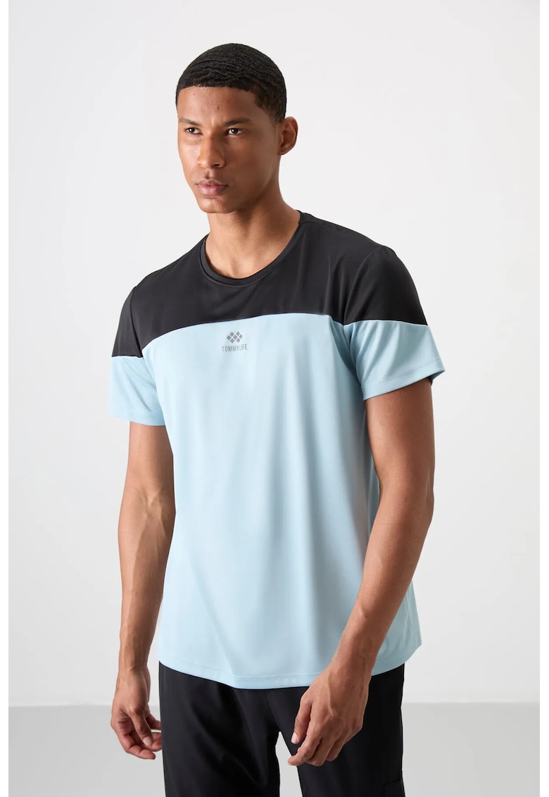Tricou barbati - guler rotund - 100% poliester albastru
