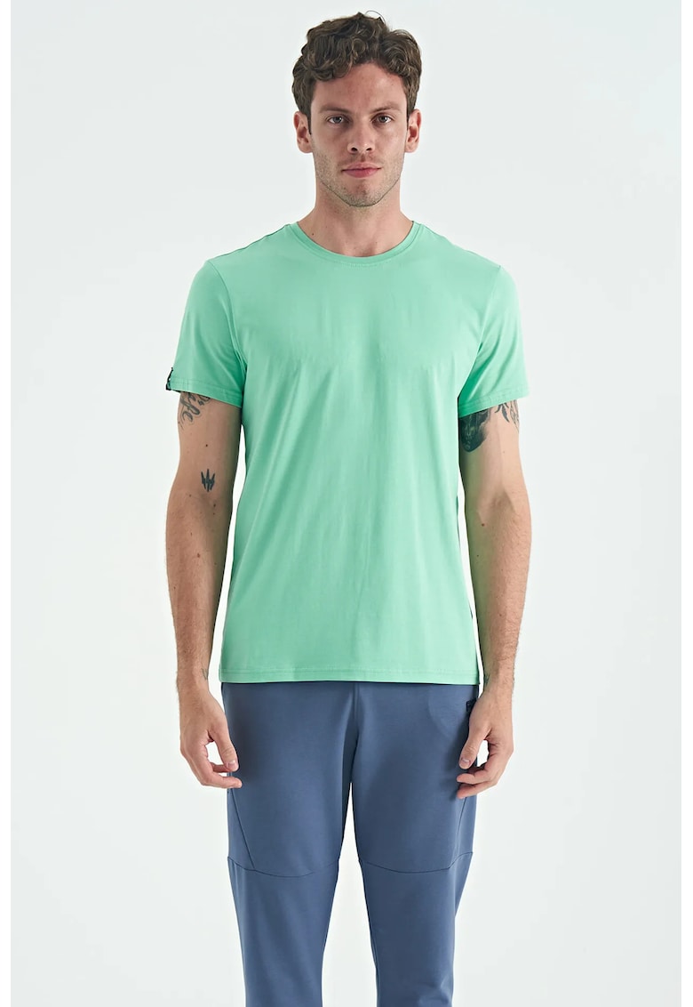 Tricou barbati - elastic - verde menta - bumbac
