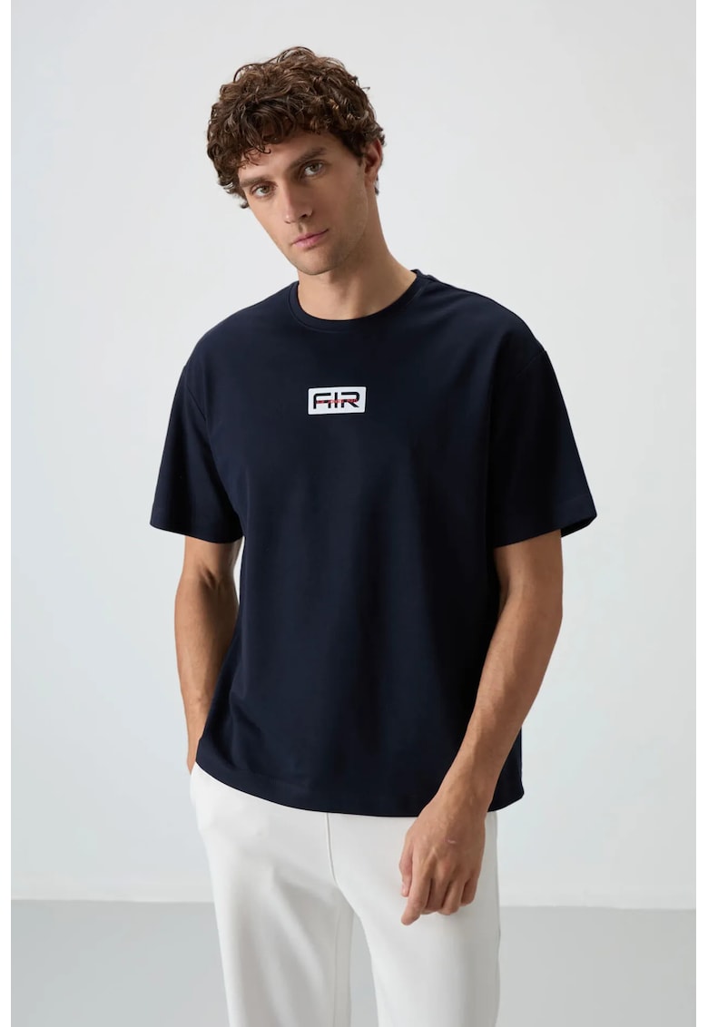 Tricou Oversized - Albastru Marin - 80% bumbac - 20% poliester