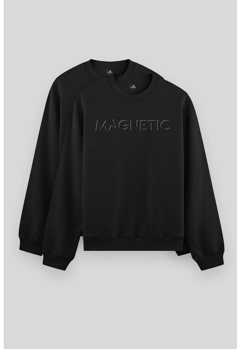 Hanorace barbati - imprimeu - negru - bumbac/poliester