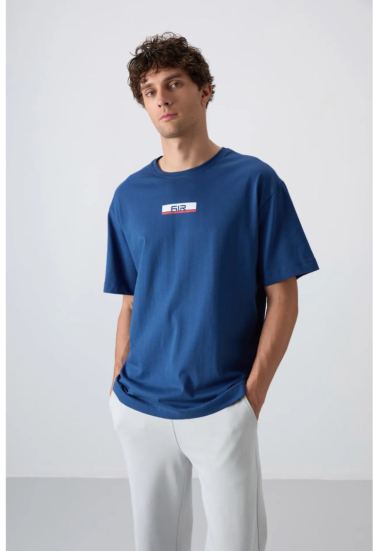 Tricou Barbati - Oversized - Albastru Moroccan - 100% bumbac