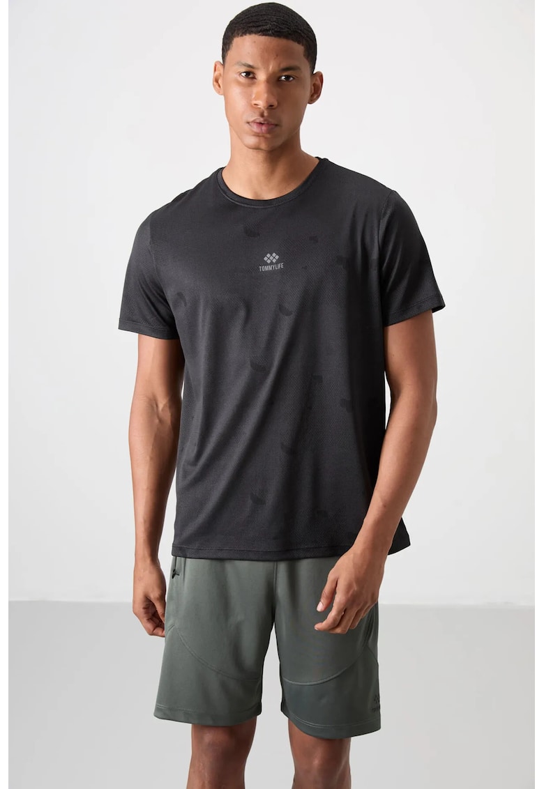 Tricou model Bird's Eye - negru - 100% poliester