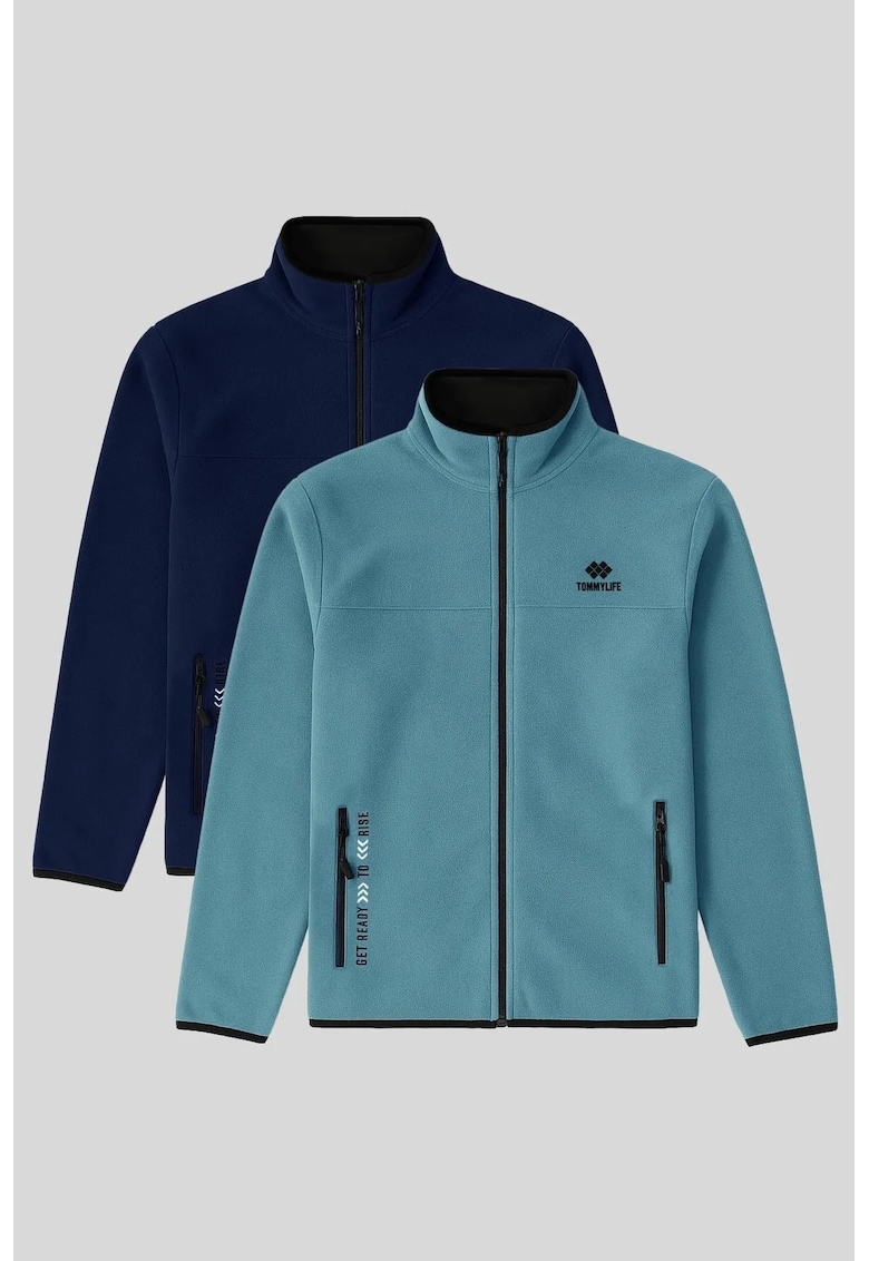 Hanorace bleumarin - plusat - 100% poliester - pentru barbati