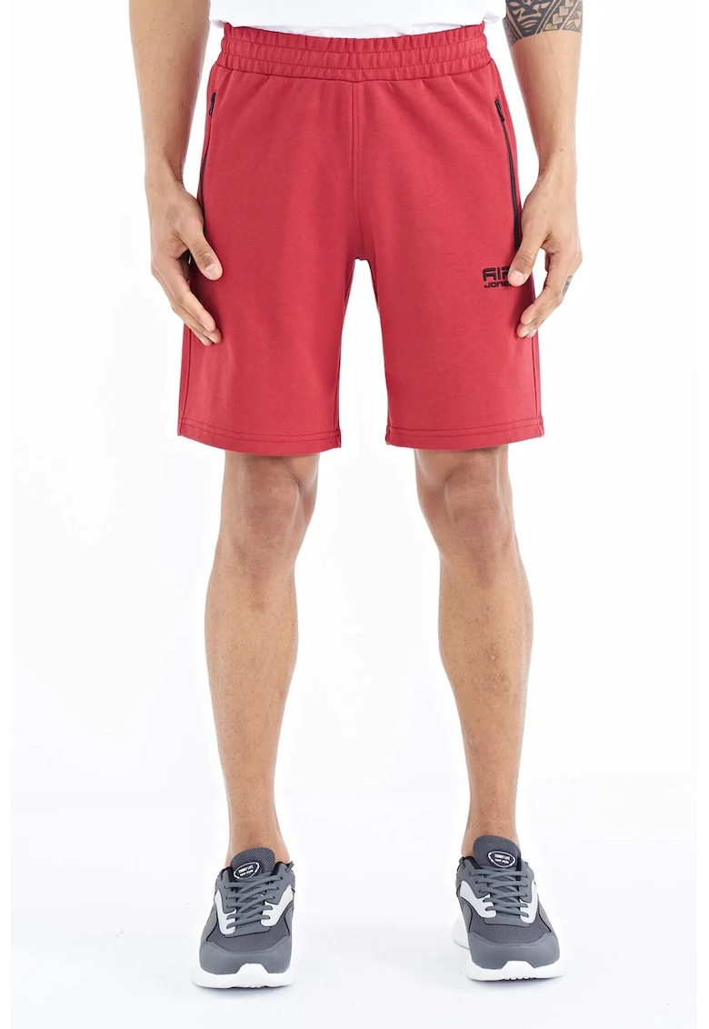 Pantaloni scurti - Barbati - Pantaloni scurti de trening din bumbac-poliester TOMMY pentru barbati - Rosu - Rosu