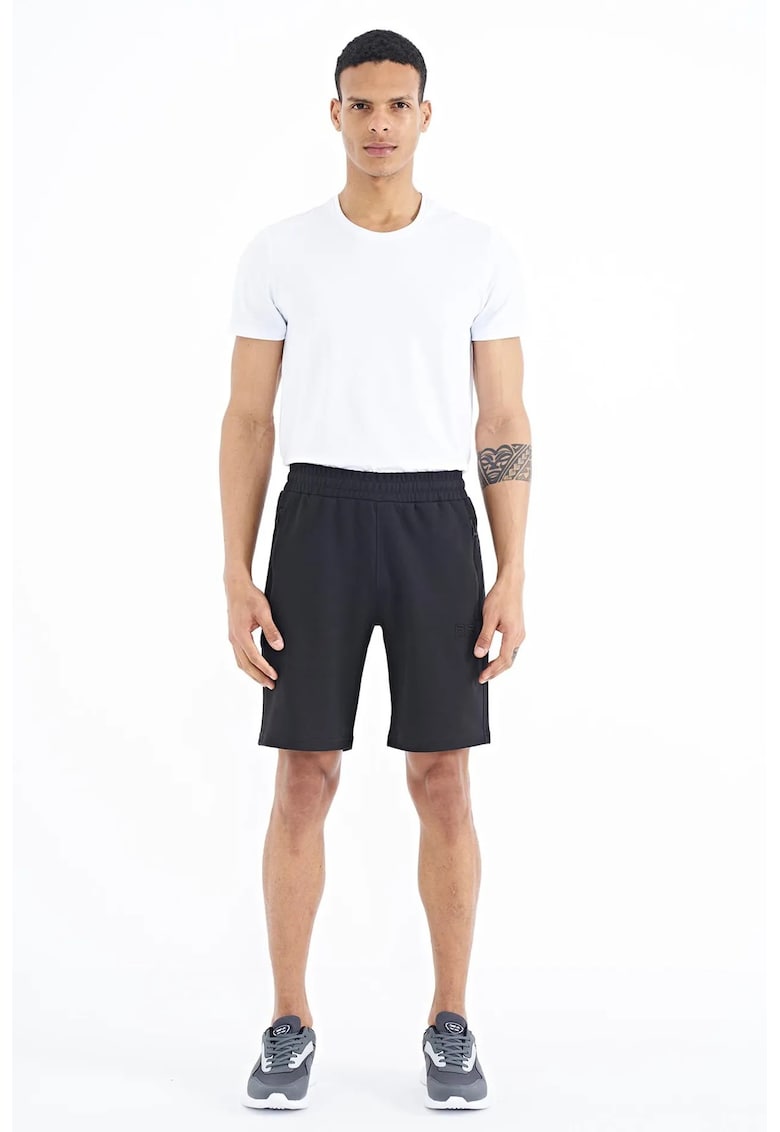 Pantaloni scurti - Barbati - Pantaloni scurti de trening TOMMY din bumbac-poliester pentru barbati - Negru -