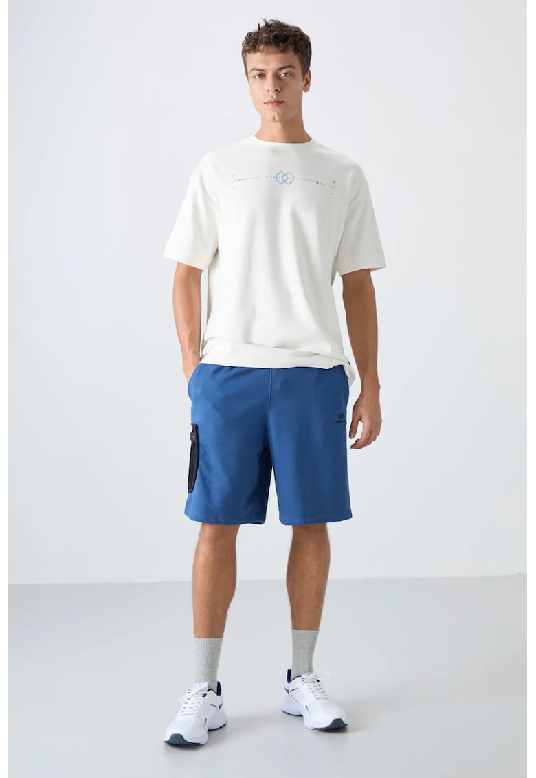 Pantaloni scurti - Barbati - Pantaloni scurti cargo TOMMY pentru cu croiala Albastru Cobalt -