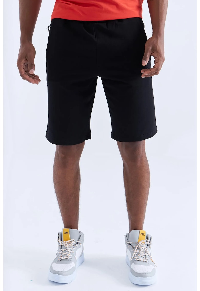 Pantaloni scurti - Barbati - Pantaloni scurti jerseu TOMMY barbati cu snur in talie - Negru -