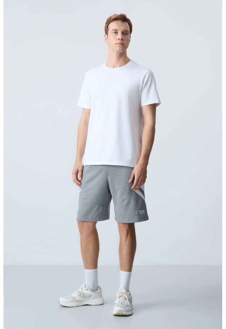 Pantaloni scurti - Barbati - Pantaloni scurti de trening din fleece TOMMY pentru barbati - Gri deschis -