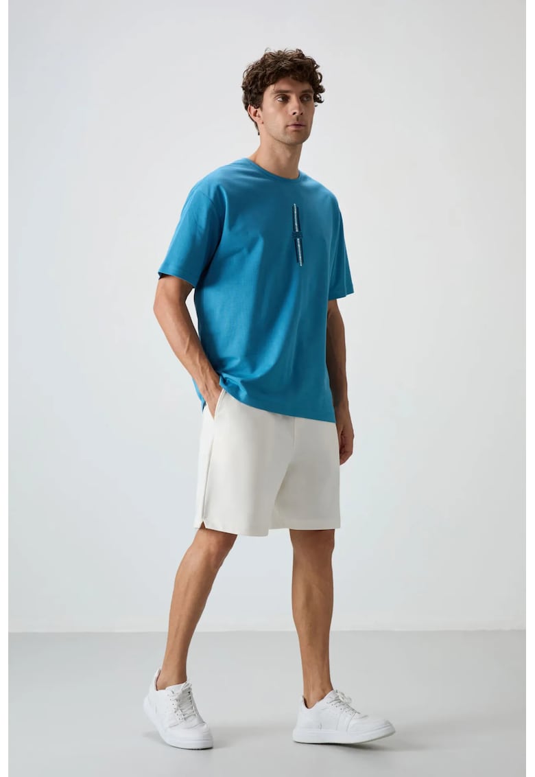 Pantaloni scurti - Barbati - Pantaloni scurti de trening din bumbac-poliester TOMMY pentru barbati - Alb