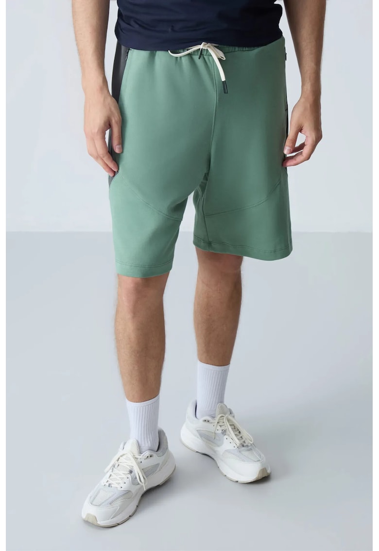 Pantaloni scurti - Barbati - Pantaloni scurti de trening din fleece TOMMY pentru barbati - Verde salvie -