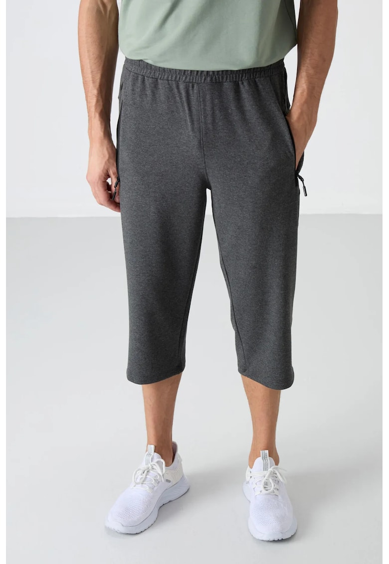 Pantaloni scurti - Barbati - Pantaloni scurti Capri ciclism TOMMY pentru barbati - Gri carbune -
