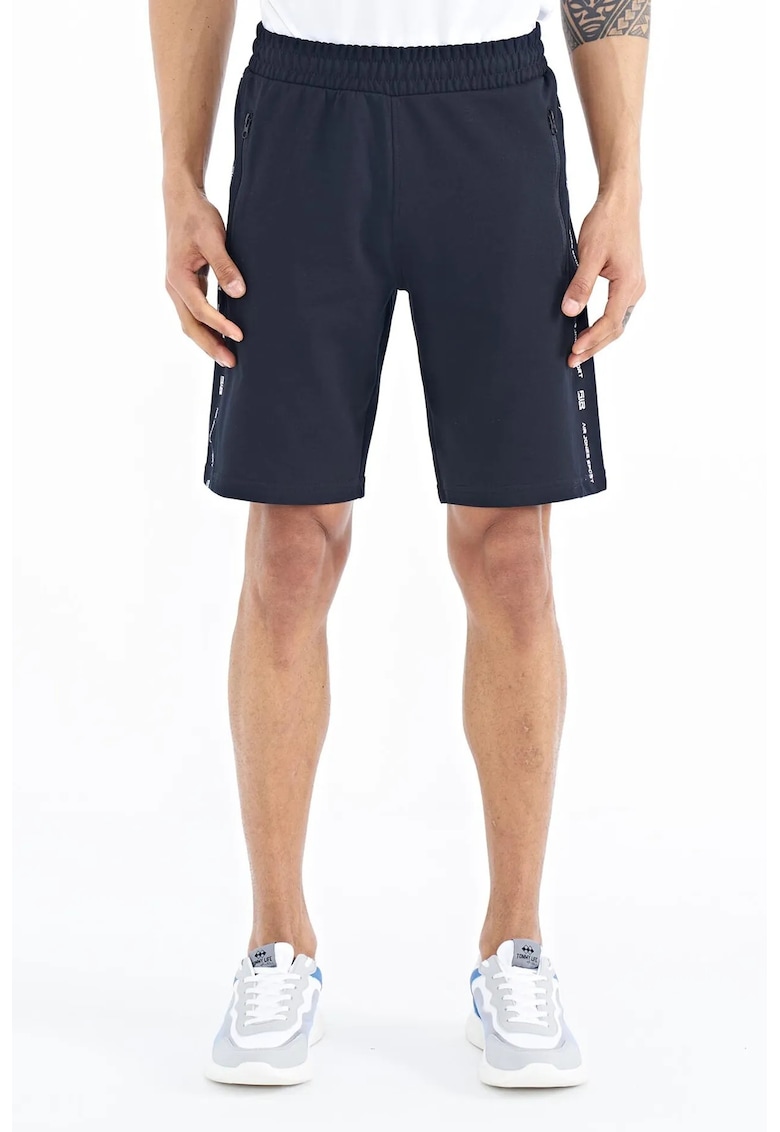 Pantaloni scurti - Barbati - Pantaloni scurti de trening tricotati TOMMY pentru barbati - Negru - Negru