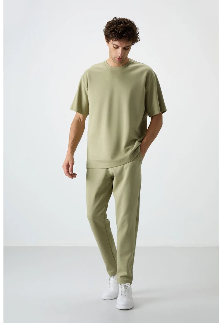 Set Trening Lifestyle Barbati - Oversized - Verde salvie - Bumbac 82%