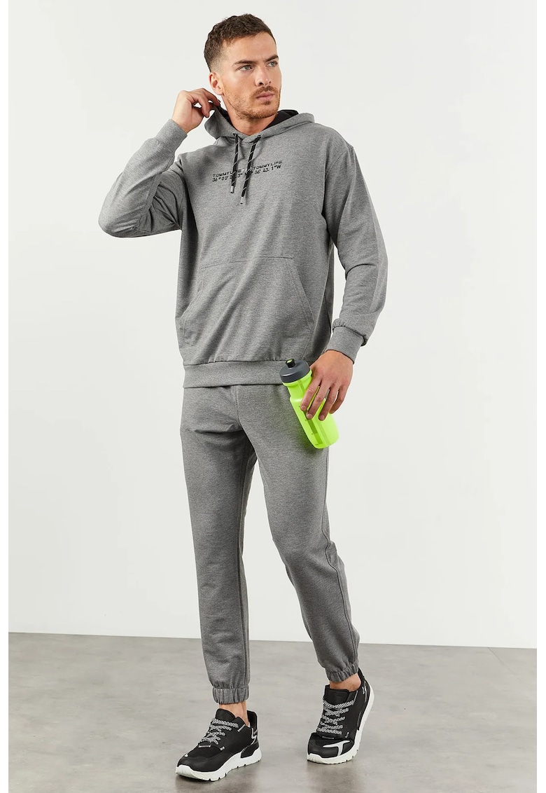 Set Hanorac si Pantaloni Oversized - Bumbac - Gri