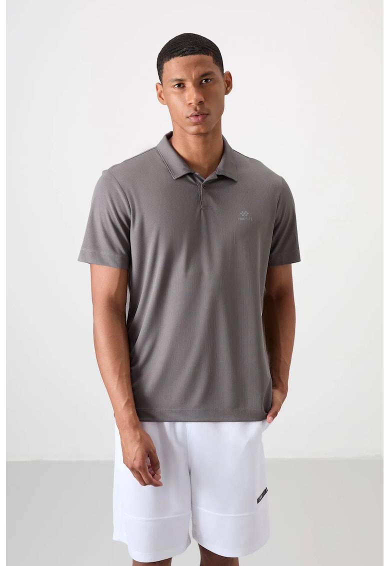 Tricou Polo Gri Ardezie - Broderie Logo - 100% poliester