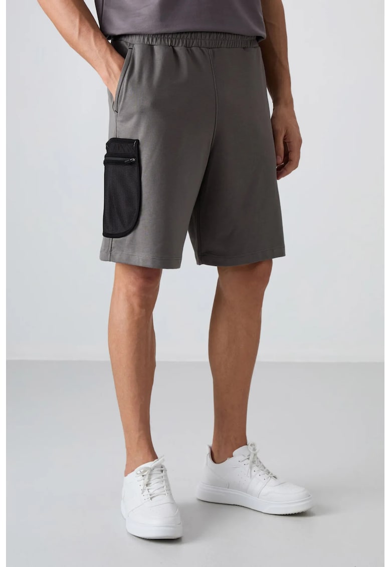 Pantaloni scurti - Barbati - Pantaloni scurti cargo TOMMY cu croiala pentru Gri carbune -
