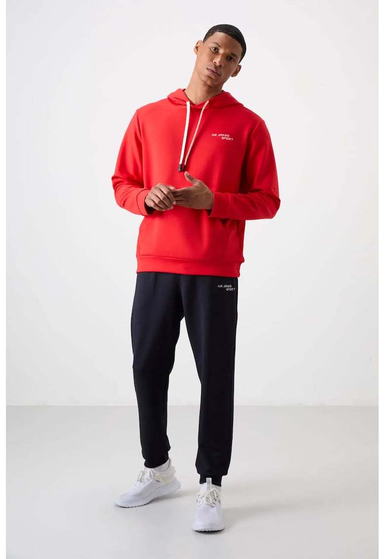 Set Hanorac si Pantaloni Barbati - Rosu - Bumbac si Poliester