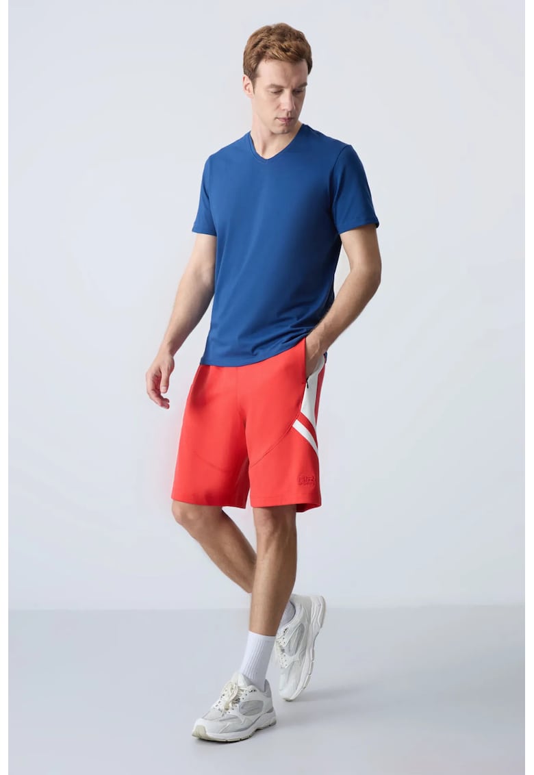Pantaloni scurti - Barbati - Pantaloni scurti de trening din fleece TOMMY pentru barbati - Rosu - Rosu