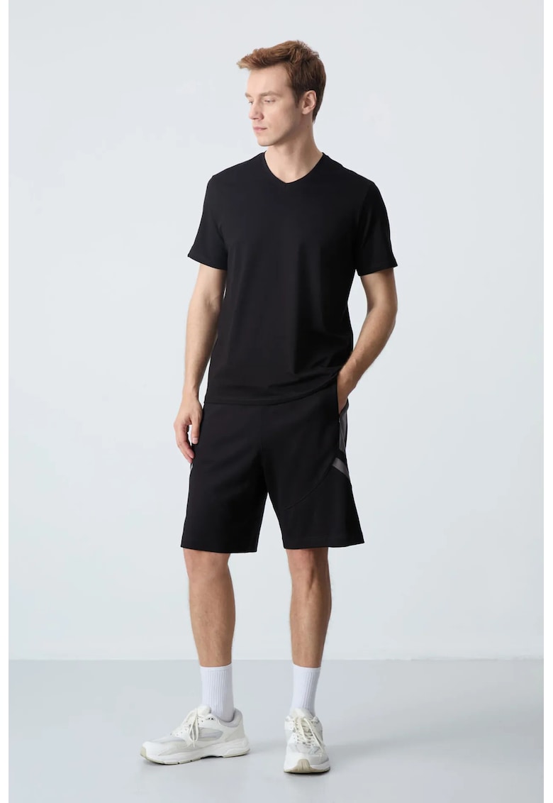 Pantaloni scurti - Barbati - Pantaloni scurti de trening din fleece TOMMY pentru barbati - Negru -