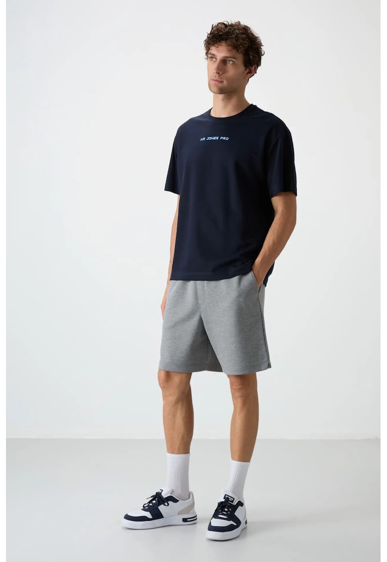 Pantaloni scurti - Barbati - Pantaloni scurti de trening TOMMY din bumbac-poliester pentru barbati - Gri -
