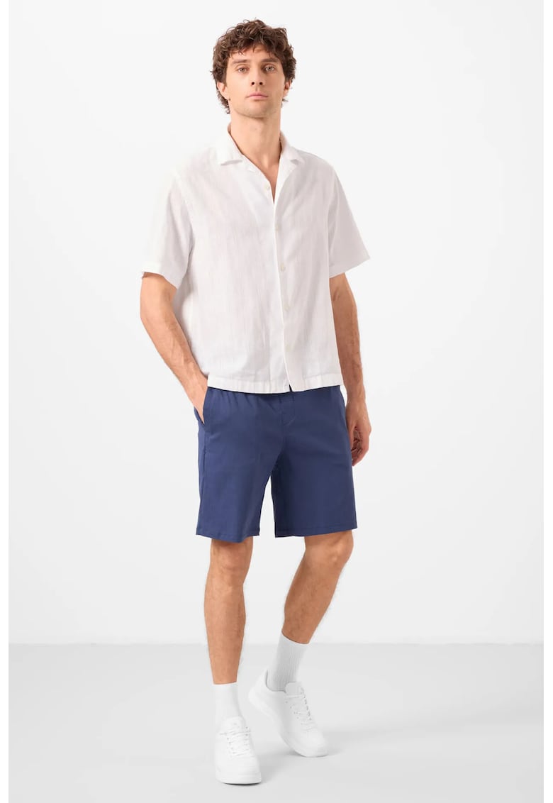 Pantaloni scurti - Barbati - Pantaloni scurti chino tesuti TOMMY pentru barbati - Albastru marin -