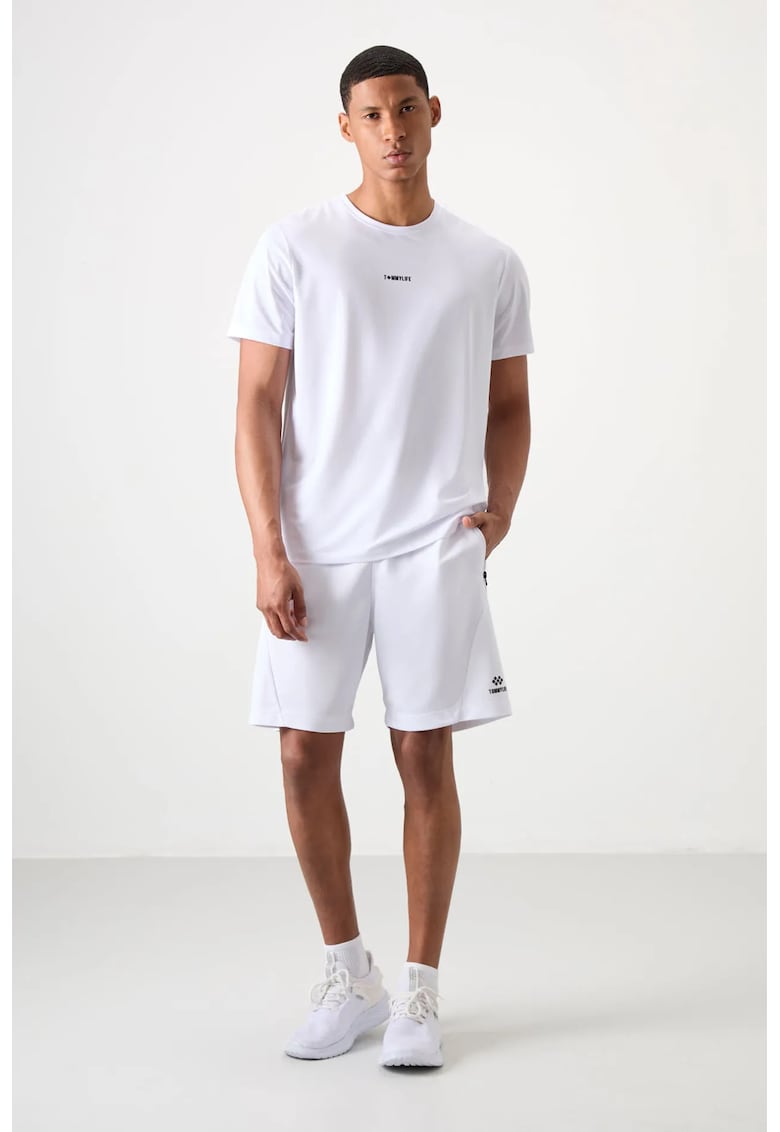 Pantaloni scurti - Barbati - Pantaloni scurti din tricot de poliester pentru Alb -