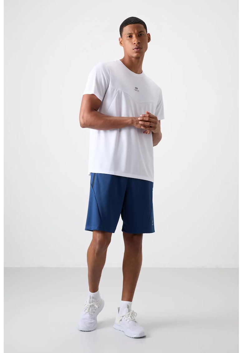 Pantaloni scurti - Barbati - Pantaloni scurti de trening din tricot de poliester TOMMY pentru barbati - Albastru marin -