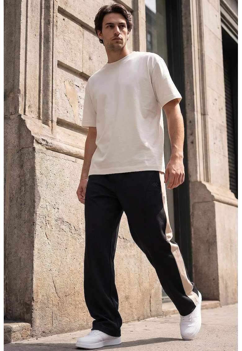 Pantaloni - Barbati - Pantaloni Palazzo TOMMY pentru Barbati cu Blocuri Culoare - Multicolor -