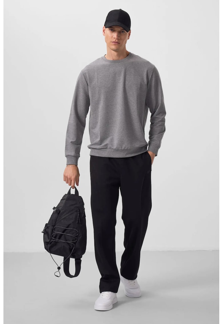 Pantaloni - Barbati - Pantaloni Palazzo TOMMY pentru Barbati cu Blocuri de Culoare - Negru -