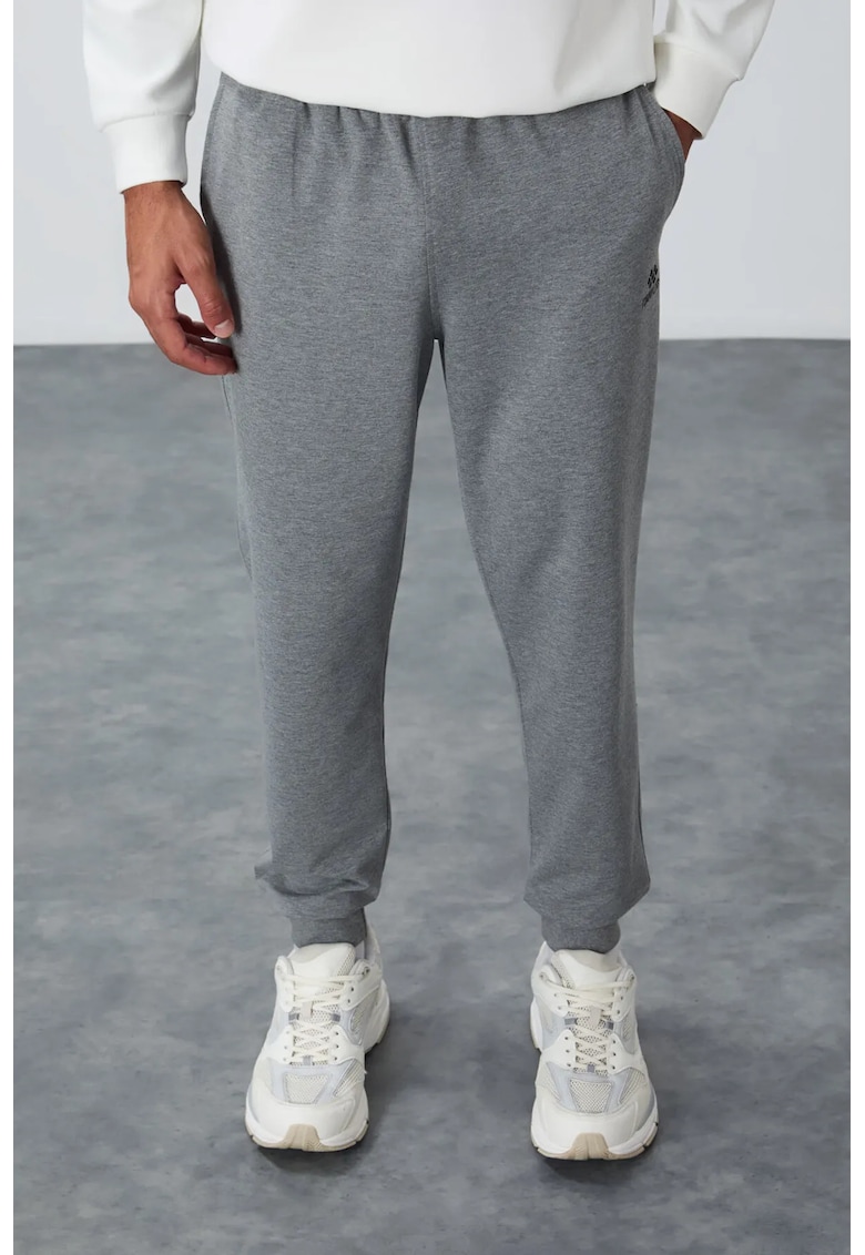 Pantaloni de trening - Barbati - Pantaloni de trening TOMMY pentru barbati din fleece uni - Gri - Gri