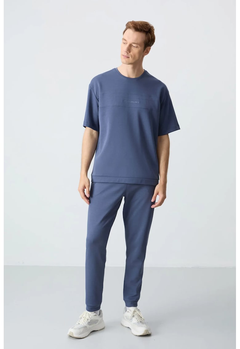 Set Trening Lifestyle Barbati - Set Oversized Tricou si Pantaloni - Oxford Blue