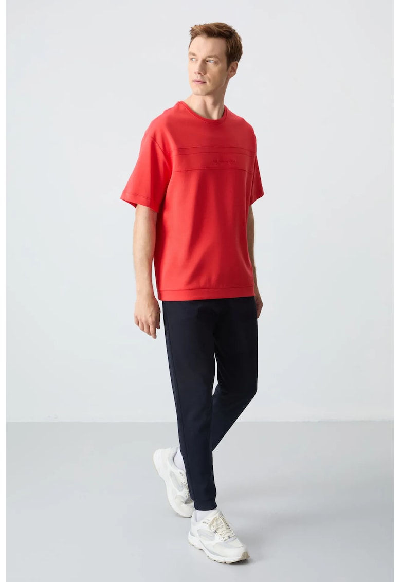 Set Tricou si Pantaloni Oversized - Rosu - Rosu