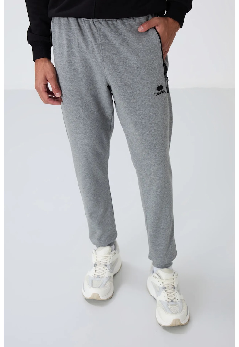 Pantaloni de trening - Barbati - Pantaloni de trening TOMMY pentru barbati cu buzunar cu fermoar - Gri -