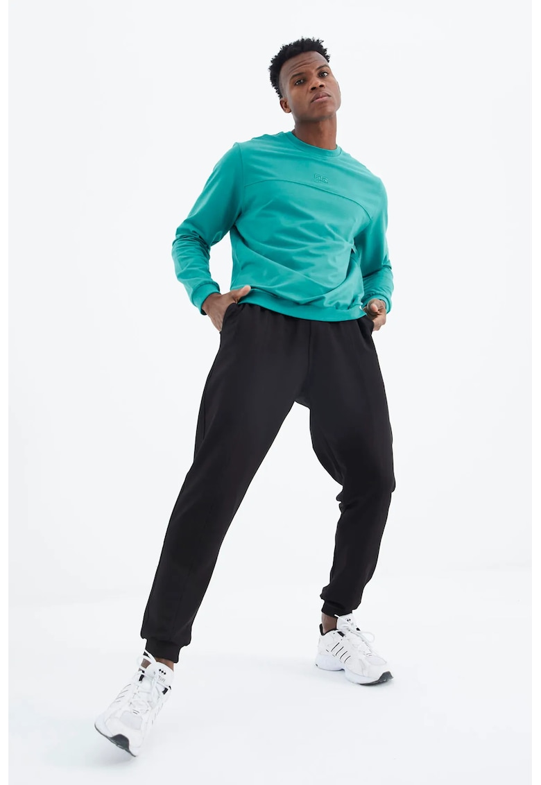 Set Hanorac si Pantaloni din Fleece - Barbati - Gri Antracit/Albastru - Bumbac/Poliester