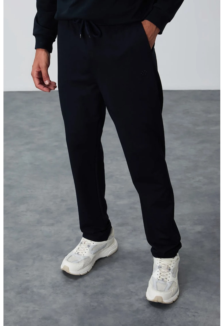 Pantaloni de trening - Barbati - Pantaloni de trening TOMMY pentru din amestec de bumbac - Regular-Fit - Negru -
