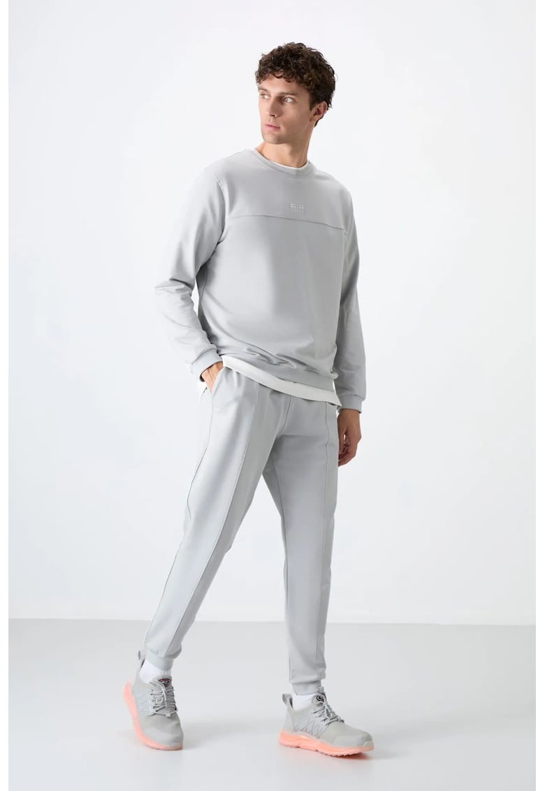 Set Hanorac si Pantaloni - Gri Deschis - Fleece - Bumbac