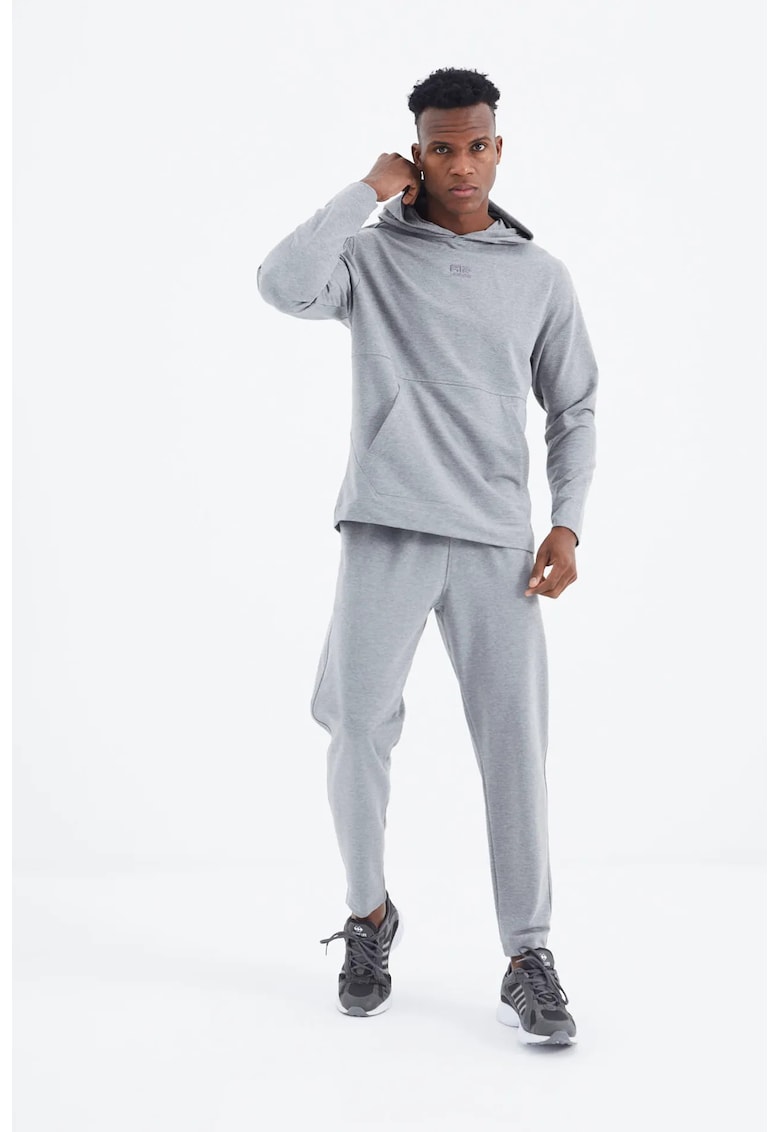 Set Hanorac si Pantaloni Gri deschis - 77% bumbac - Gri deschis