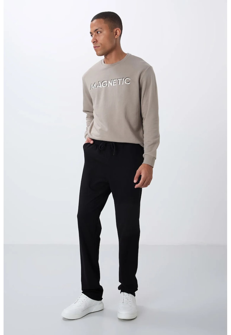 Pantaloni de trening - Barbati - Pantaloni de trening TOMMY pentru barbati - Regular-Fit - din amestec de bumbac - Negru -
