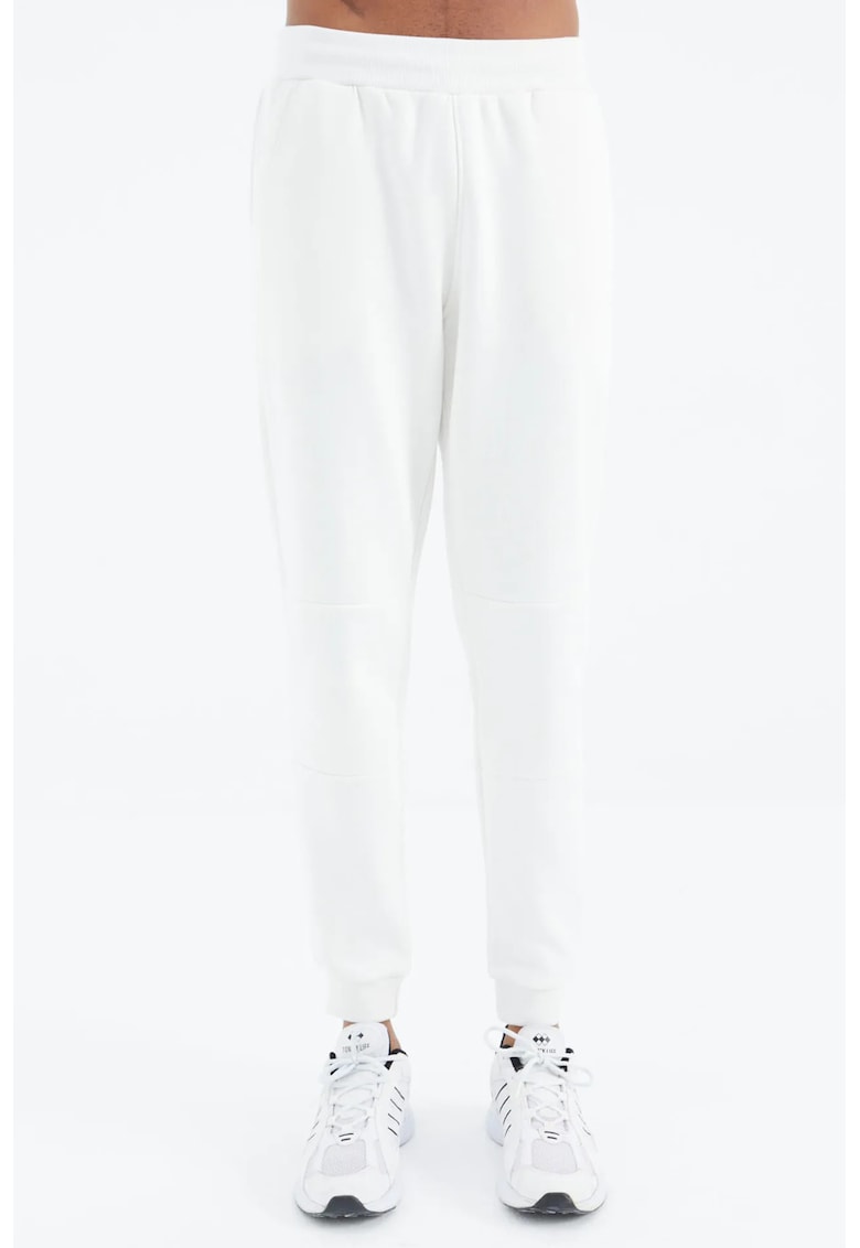 Pantaloni de trening - Barbati - Pantaloni de trening TOMMY pentru barbati - din fleece - croiala relaxata - Alb -